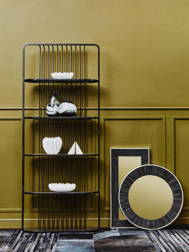 Orsina Vogue 5-Tier Black Glass Shelf Unit – Modern Stainless Steel