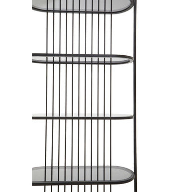 Orsina Vogue 5-Tier Black Glass Shelf Unit – Modern Stainless Steel