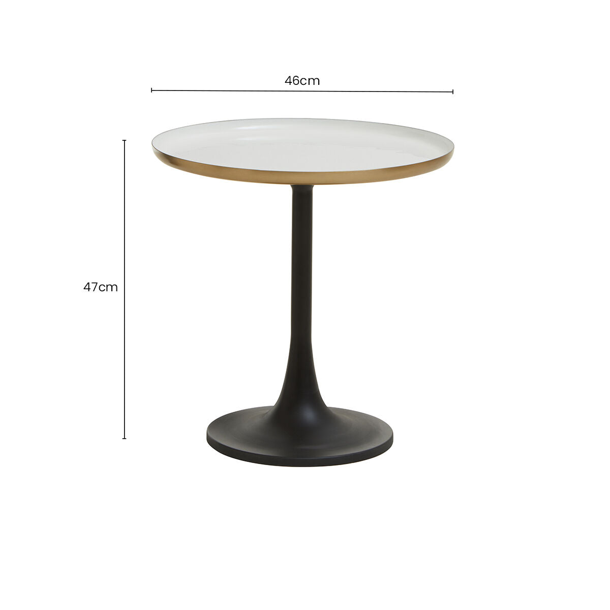 Orsina Corra White Marble Side Table – Round Top with Column Base