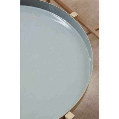 Orsina Corra Nesting Side Tables – Set of 3 Grey Enamel & Gold