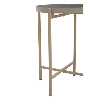 Orsina Corra Nesting Side Tables – Set of 3 Grey Enamel & Gold