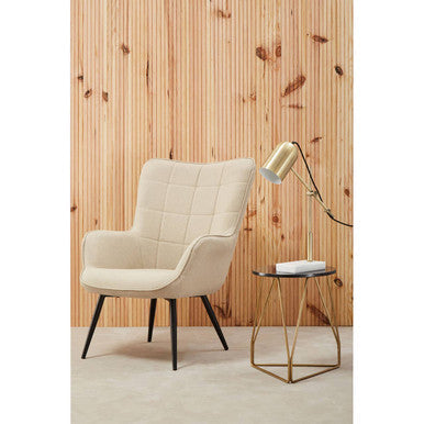 Orsina Corra Black Marble Side Table – Gold Geometric Sledge Base