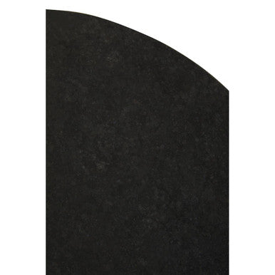 Orsina Corra Black Marble Side Table – Gold Geometric Sledge Base