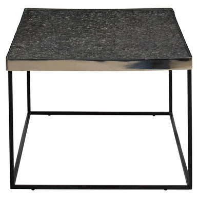 Orsina Akola Silver Metal and Glass Rectangular Coffee Table