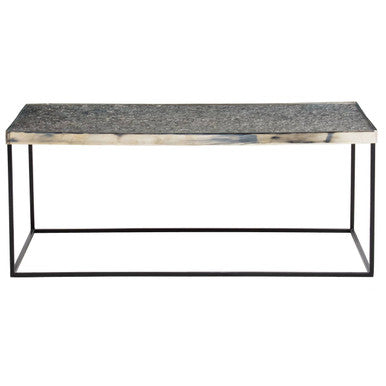 Orsina Akola Silver Metal and Glass Rectangular Coffee Table