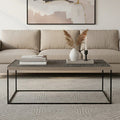 Orsina Akola Silver Metal and Glass Rectangular Coffee Table