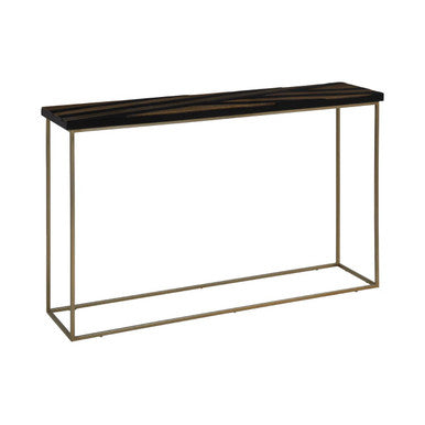 Orsina Aris Black and Gold Striped Acacia Wood Console Table