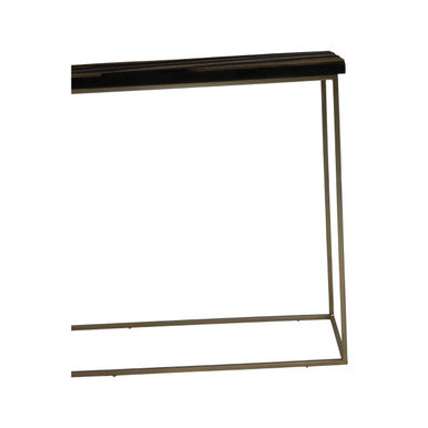 Orsina Aris Black and Gold Striped Acacia Wood Console Table