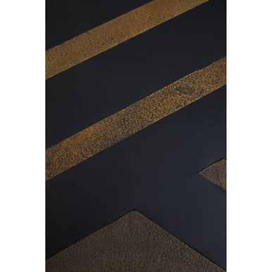 Orsina Aris Black and Gold Striped Acacia Wood Coffee Table
