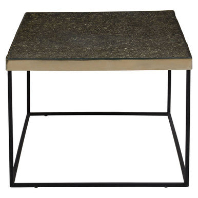 Orsina Akola Gold Coffee Table – Black Metal Interconnected Legs