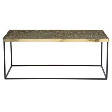 Orsina Akola Gold Coffee Table – Black Metal Interconnected Legs