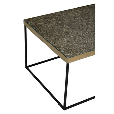 Orsina Akola Gold Coffee Table – Black Metal Interconnected Legs