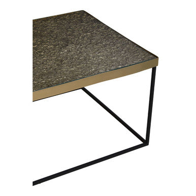Orsina Akola Gold Coffee Table – Black Metal Interconnected Legs