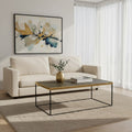 Orsina Akola Gold Coffee Table – Black Metal Interconnected Legs