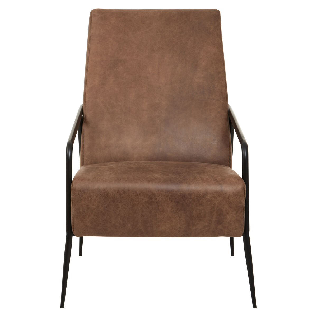 Orsina Hoxton Brown Leather Lounge Chair – Modern Reclined Armchair