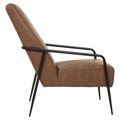 Orsina Hoxton Brown Leather Lounge Chair – Modern Reclined Armchair