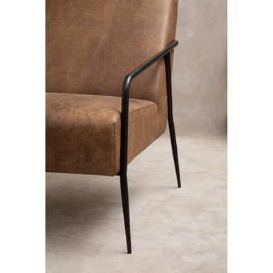 Orsina Hoxton Brown Leather Lounge Chair – Modern Reclined Armchair