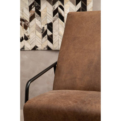Orsina Hoxton Brown Leather Lounge Chair – Modern Reclined Armchair