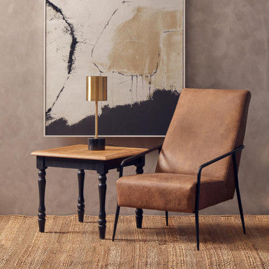 Orsina Hoxton Brown Leather Lounge Chair – Modern Reclined Armchair