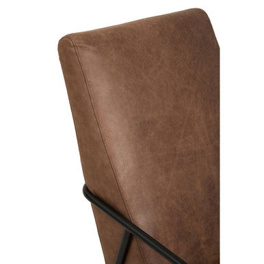 Orsina Hoxton Brown Leather Lounge Chair – Modern Reclined Armchair
