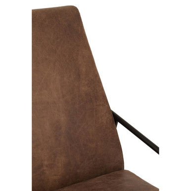 Orsina Hoxton Brown Leather Lounge Chair – Modern Reclined Armchair
