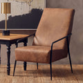 Orsina Hoxton Brown Leather Lounge Chair – Modern Reclined Armchair