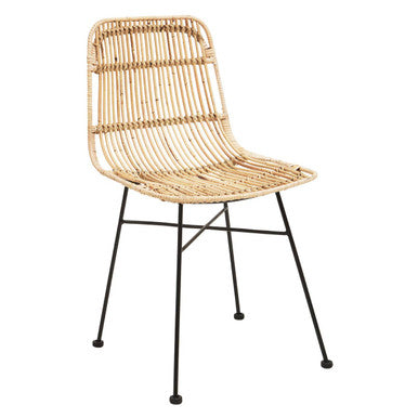 Orsina Manado Natural Rattan Chair – Modern Arched Back Accent Seating