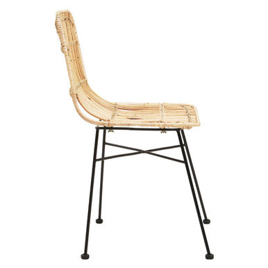 Orsina Manado Natural Rattan Chair – Modern Arched Back Accent Seating