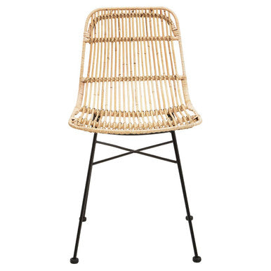 Orsina Manado Natural Rattan Chair – Modern Arched Back Accent Seating