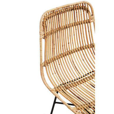 Orsina Manado Natural Rattan Chair – Modern Arched Back Accent Seating