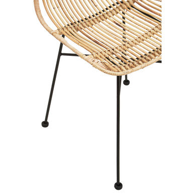 Orsina Manado Natural Rattan Chair – Modern Arched Back Accent Seating