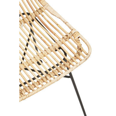 Orsina Manado Natural Rattan Chair – Modern Arched Back Accent Seating
