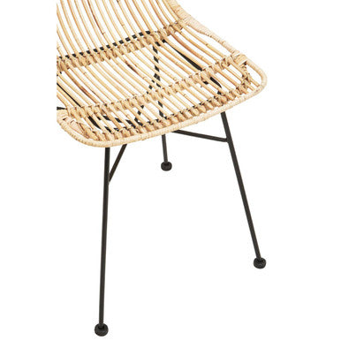 Orsina Manado Natural Rattan Chair – Modern Arched Back Accent Seating