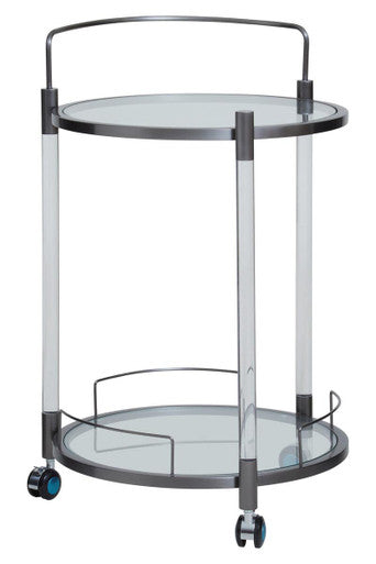 Orsina Oria Round 2 Tier Drinks Trolley – Modern Acrylic Bar Cart