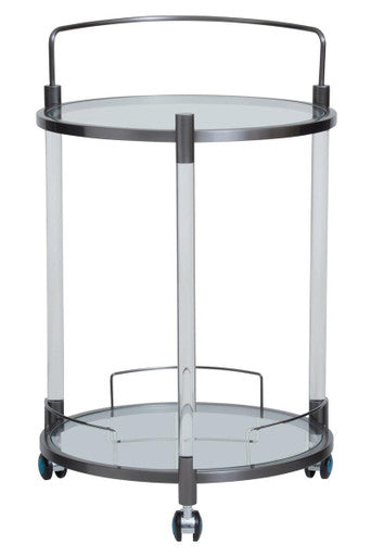Orsina Oria Round 2 Tier Drinks Trolley – Modern Acrylic Bar Cart