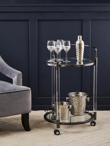 Orsina Oria Round 2 Tier Drinks Trolley – Modern Acrylic Bar Cart