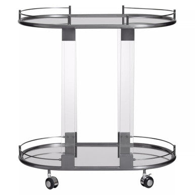 Orsina Oria Drinks Trolley – Mid-Century Metallic 2-Tier Bar Cart