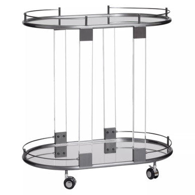 Orsina Oria Drinks Trolley – Mid-Century Metallic 2-Tier Bar Cart