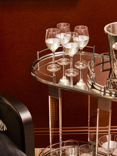Orsina Oria Drinks Trolley – Mid-Century Metallic 2-Tier Bar Cart