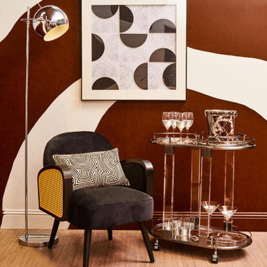 Orsina Oria Drinks Trolley – Mid-Century Metallic 2-Tier Bar Cart