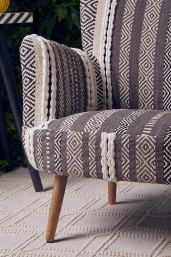 Orsina Cefena Accent Chair – Grey and White Textured Modern Seating