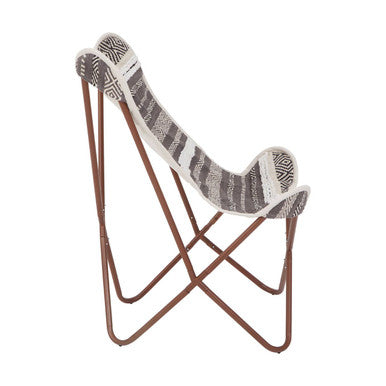 Orsina Cefena Butterfly Chair – Grey and White Fabric Lounge Seat