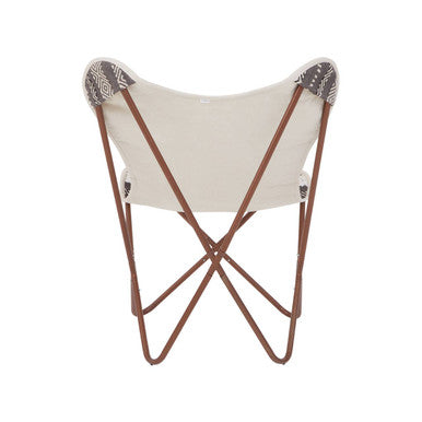 Orsina Cefena Butterfly Chair – Grey and White Fabric Lounge Seat