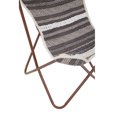 Orsina Cefena Butterfly Chair – Grey and White Fabric Lounge Seat