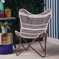 Orsina Cefena Butterfly Chair – Grey and White Fabric Lounge Seat