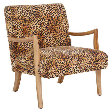 Orsina Cefena Leopard Print Accent Chair – Modern Animal Pattern Seat