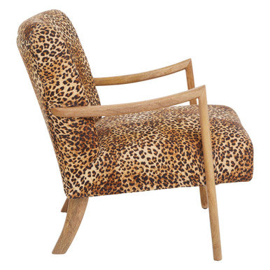 Orsina Cefena Leopard Print Accent Chair – Modern Animal Pattern Seat