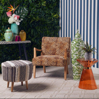 Orsina Cefena Leopard Print Accent Chair – Modern Animal Pattern Seat
