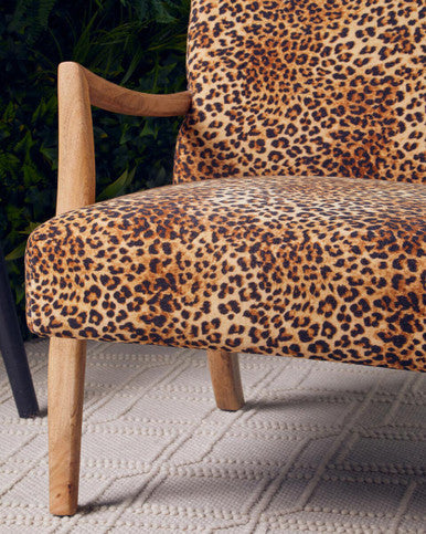 Orsina Cefena Leopard Print Accent Chair – Modern Animal Pattern Seat