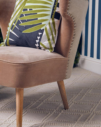 Orsina Cefena Mink Velvet and Natural Linen Accent Chair – Mango Wood